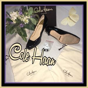 Cole Haan Squared Toe Black Pumps